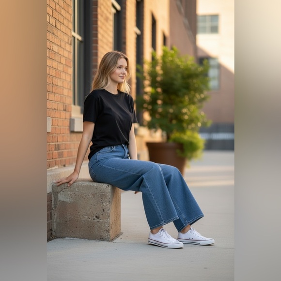 Zenana Blue Flare Jeans - Picture 2 of 11